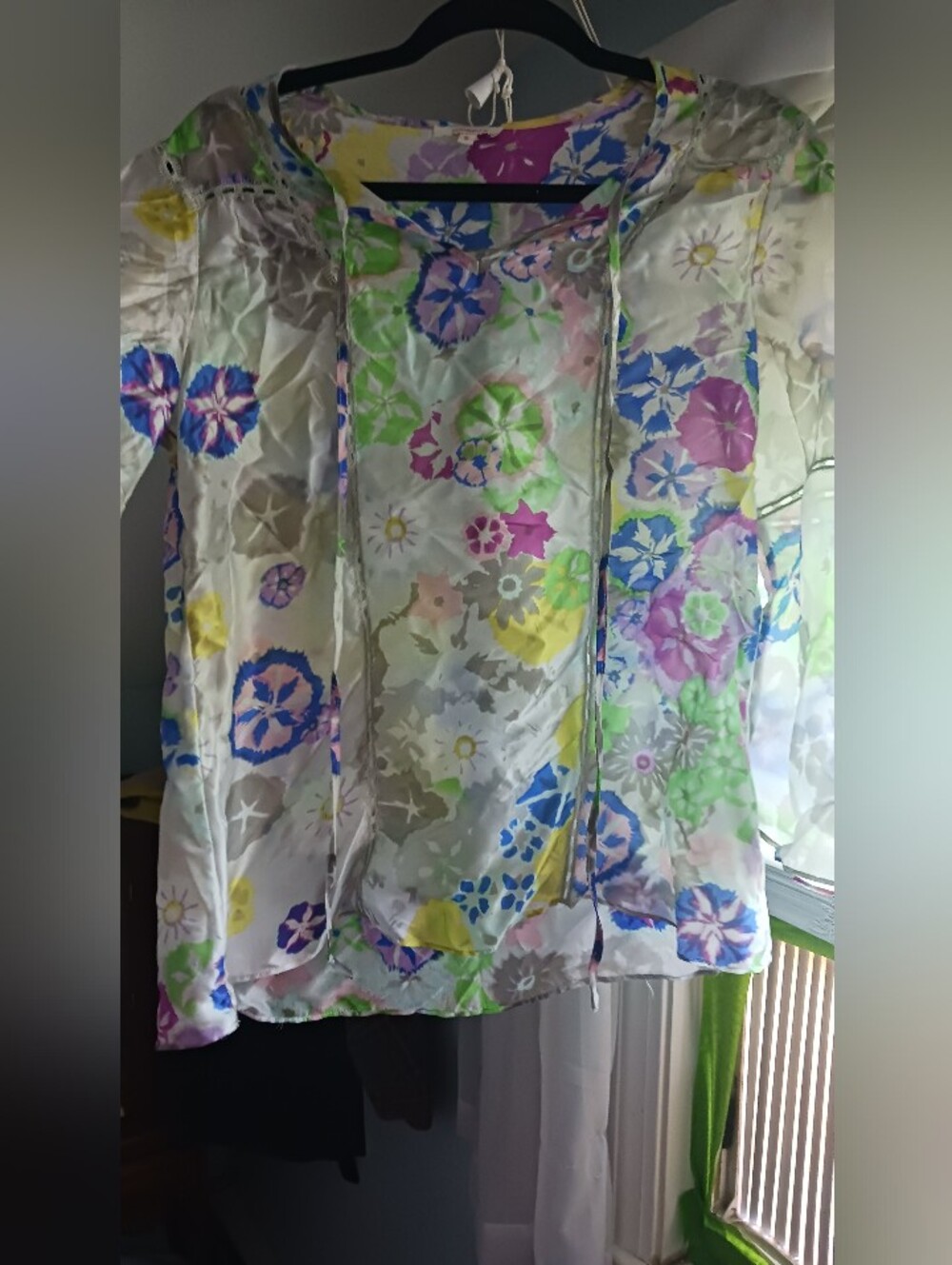 Sundance Multicolor Silk Floral Print Top